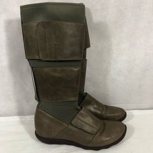 Tsubo Pasha Knee Boots Leather Size 8.5 Olive Green/Tan